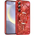 Techsuit - Luxury Glitter MagSafe - Samsung Galaxy S24 - Red