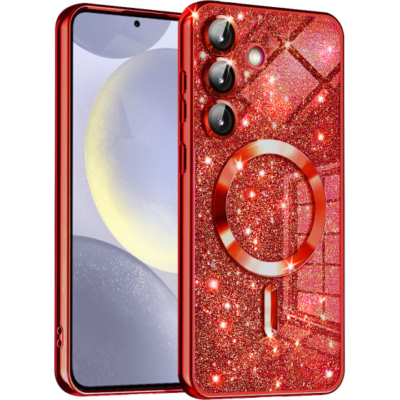 Techsuit - Luxury Glitter MagSafe - Samsung Galaxy S24 - Red