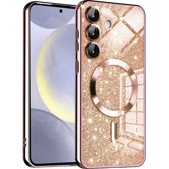 Techsuit - Luxury Glitter MagSafe - Samsung Galaxy S24 - Rose Gold