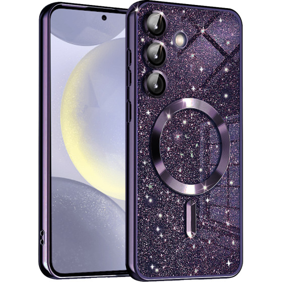 Techsuit - Luxury Glitter MagSafe - Samsung Galaxy S24 Plus - Deep Purple