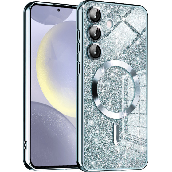 Techsuit - Luxury Glitter MagSafe - Samsung Galaxy S24 Plus - Light Blue