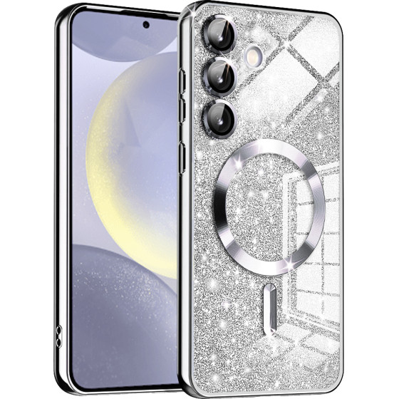 Techsuit - Luxury Glitter MagSafe - Samsung Galaxy S24 Plus - Silver