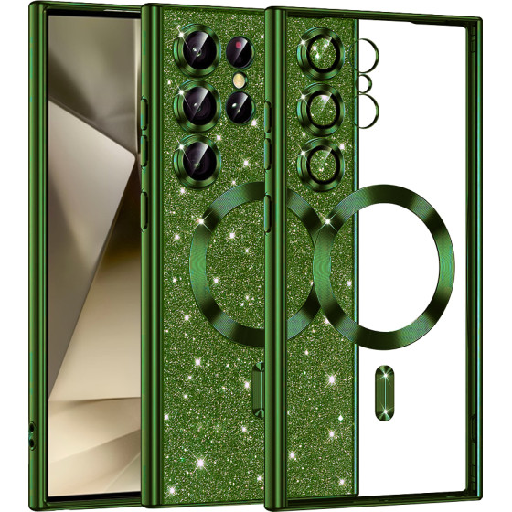 Techsuit - Luxury Glitter MagSafe - Samsung Galaxy S24 Ultra - Deep Green
