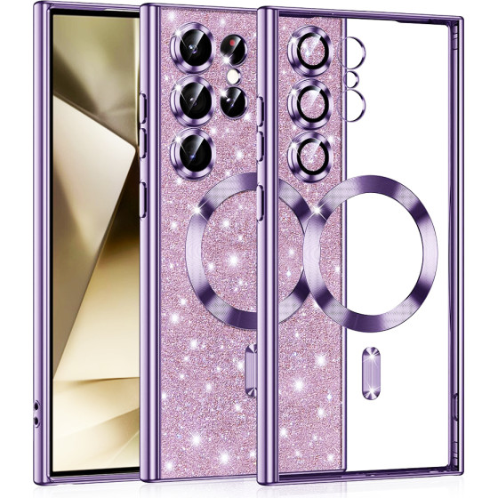 Techsuit - Luxury Glitter MagSafe - Samsung Galaxy S24 Ultra - Light Purple