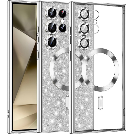 Techsuit - Luxury Glitter MagSafe - Samsung Galaxy S24 Ultra - Silver