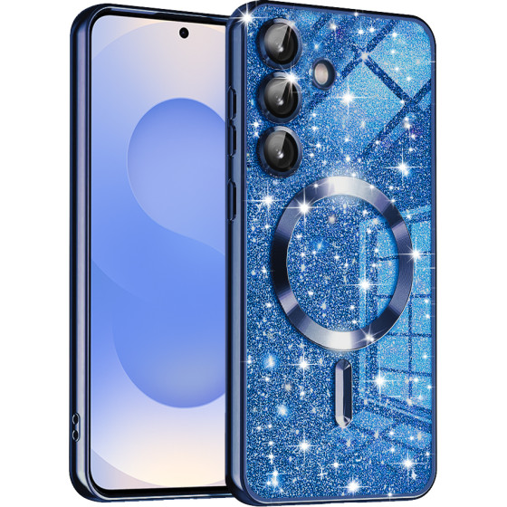 Techsuit - Luxury Glitter MagSafe - Samsung Galaxy S25 - Deep Blue