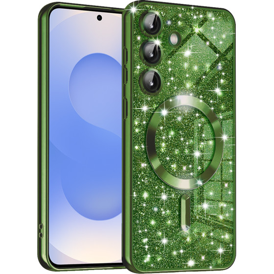 Techsuit - Luxury Glitter MagSafe - Samsung Galaxy S25 - Deep Green