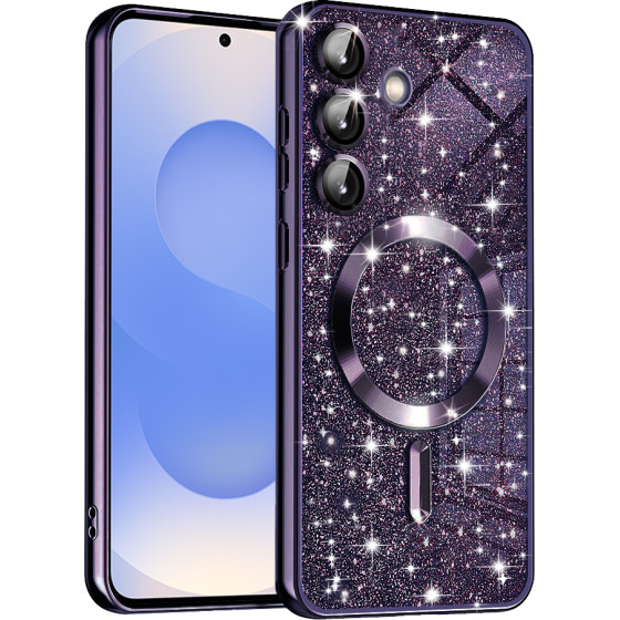Techsuit - Luxury Glitter MagSafe - Samsung Galaxy S25 - Deep Purple