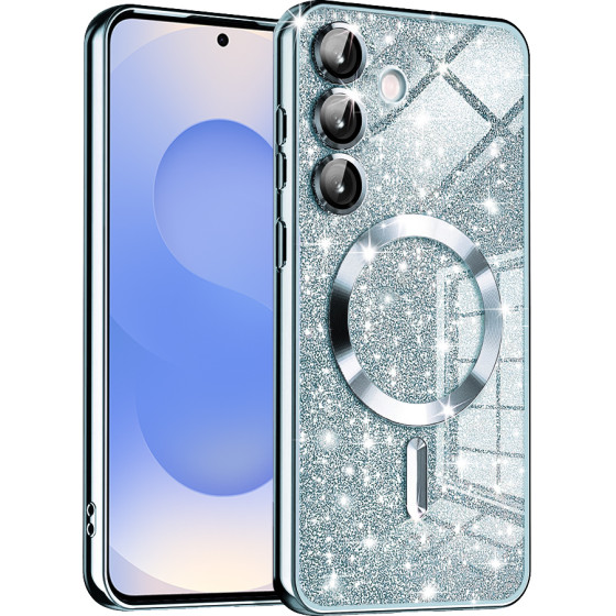 Techsuit - Luxury Glitter MagSafe - Samsung Galaxy S25 - Light Blue