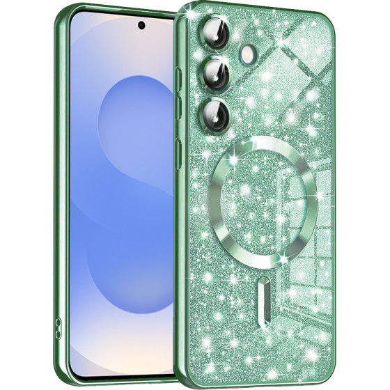 Techsuit - Luxury Glitter MagSafe - Samsung Galaxy S25 - Light Green