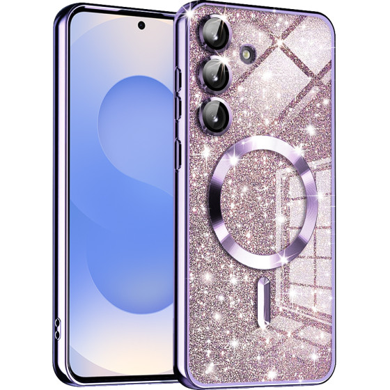 Techsuit - Luxury Glitter MagSafe - Samsung Galaxy S25 - Light Purple
