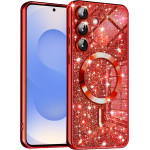 Techsuit - Luxury Glitter MagSafe - Samsung Galaxy S25 - Red