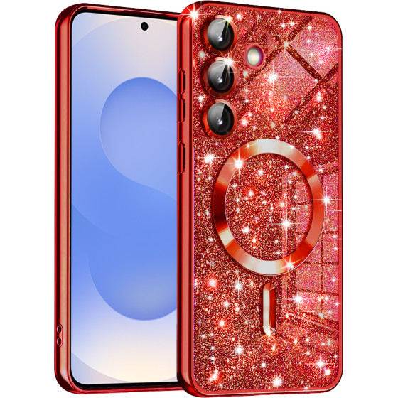 Techsuit - Luxury Glitter MagSafe - Samsung Galaxy S25 - Red