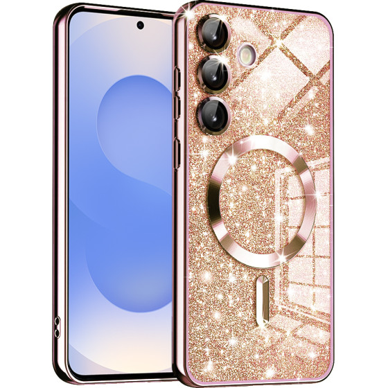 Techsuit - Luxury Glitter MagSafe - Samsung Galaxy S25 - Rose Gold