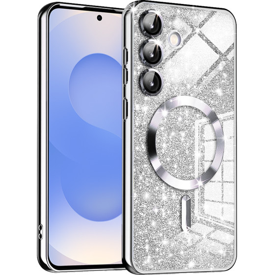 Techsuit - Luxury Glitter MagSafe - Samsung Galaxy S25 - Silver
