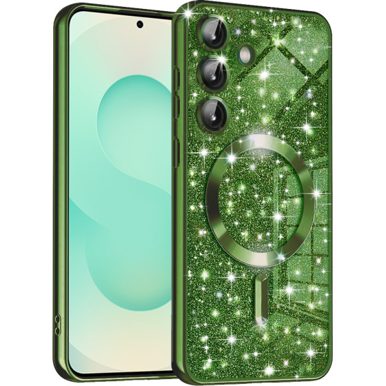 Techsuit - Luxury Glitter MagSafe - Samsung Galaxy S25 Plus - Deep Green