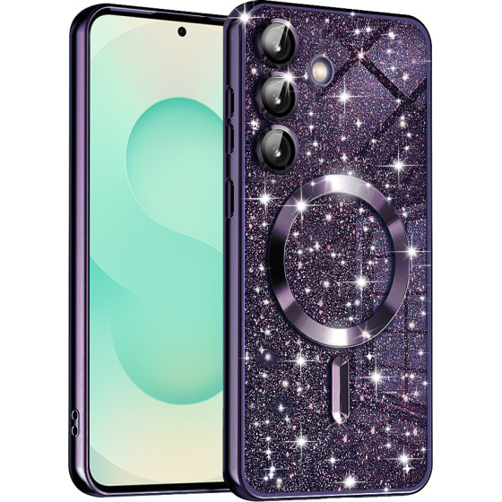 Techsuit - Luxury Glitter MagSafe - Samsung Galaxy S25 Plus - Deep Purple