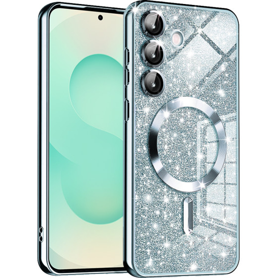 Techsuit - Luxury Glitter MagSafe - Samsung Galaxy S25 Plus - Light Blue