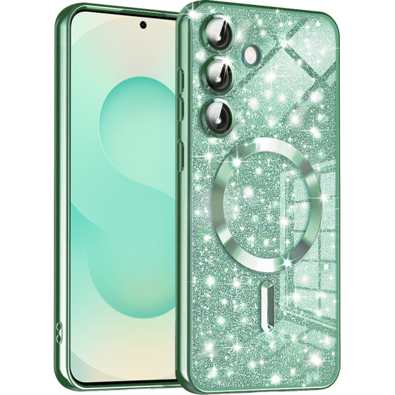 Techsuit - Luxury Glitter MagSafe - Samsung Galaxy S25 Plus - Light Green