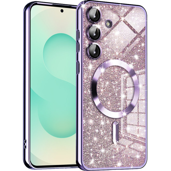 Techsuit - Luxury Glitter MagSafe - Samsung Galaxy S25 Plus - Light Purple