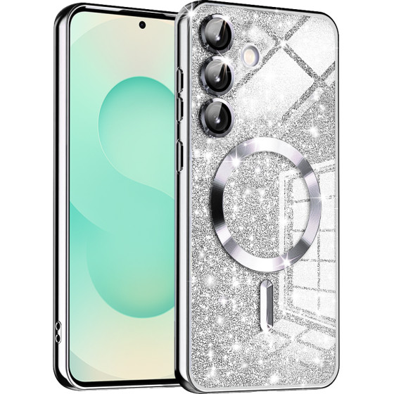 Techsuit - Luxury Glitter MagSafe - Samsung Galaxy S25 Plus - Silver