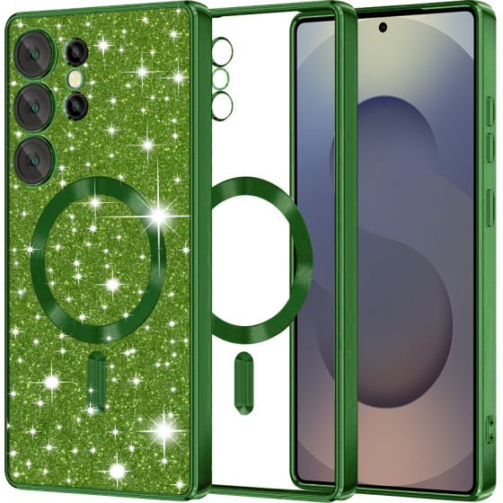 Techsuit - Luxury Glitter MagSafe - Samsung Galaxy S25 Ultra - Deep Green
