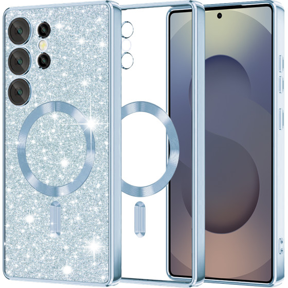 Techsuit - Luxury Glitter MagSafe - Samsung Galaxy S25 Ultra - Light Blue