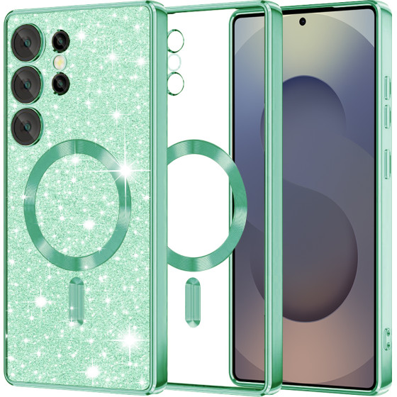 Techsuit - Luxury Glitter MagSafe - Samsung Galaxy S25 Ultra - Light Green