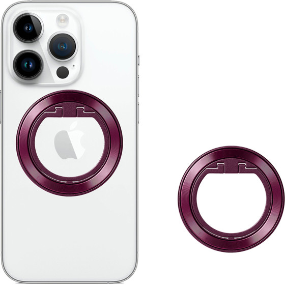 Techsuit - MagSafe Phone Ring (MPR2) - Round Shape, Aluminium Alloy - Burgundy - (MPR2;BURGUNDY)