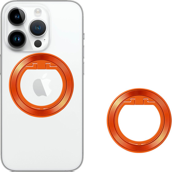 Techsuit - MagSafe Phone Ring (MPR2) - Round Shape, Aluminium Alloy - Orange - (MPR2;ORANGE)