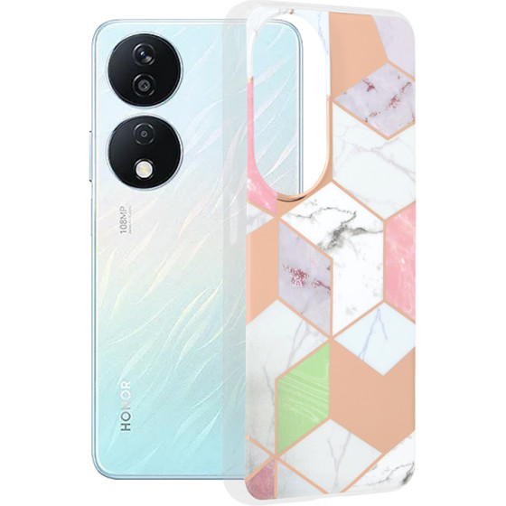 Techsuit - Marble Series - Honor X7b / X7b 5G / 90 SMART - Purple Hex