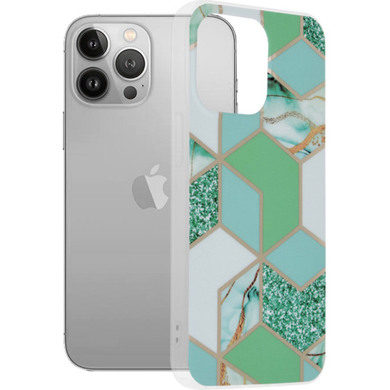 Techsuit - Marble Series - iPhone 13 Pro - Green Hex