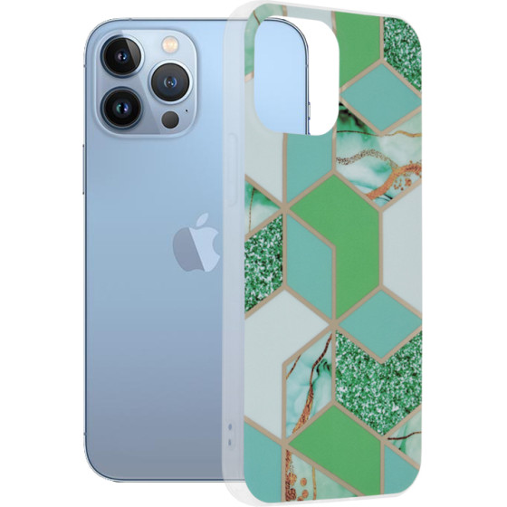 Techsuit - Marble Series - iPhone 13 Pro Max - Green Hex