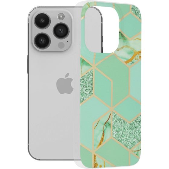 Techsuit - Marble Series - iPhone 14 Pro - Green Hex