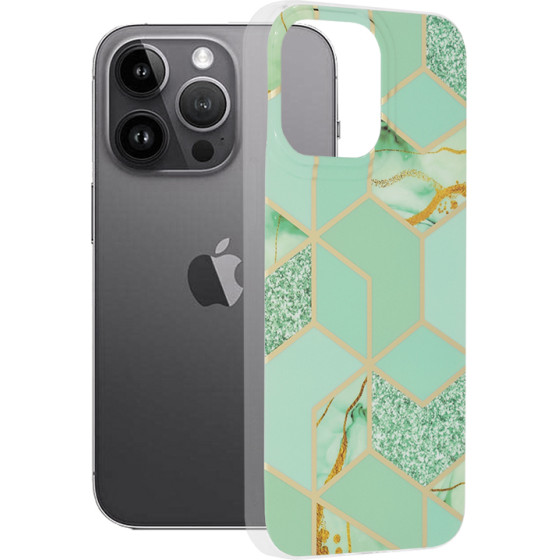 Techsuit - Marble Series - iPhone 14 Pro Max - Green Hex