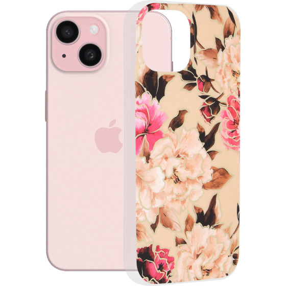 Techsuit - Marble Series - iPhone 15 - Mary Berry Nude