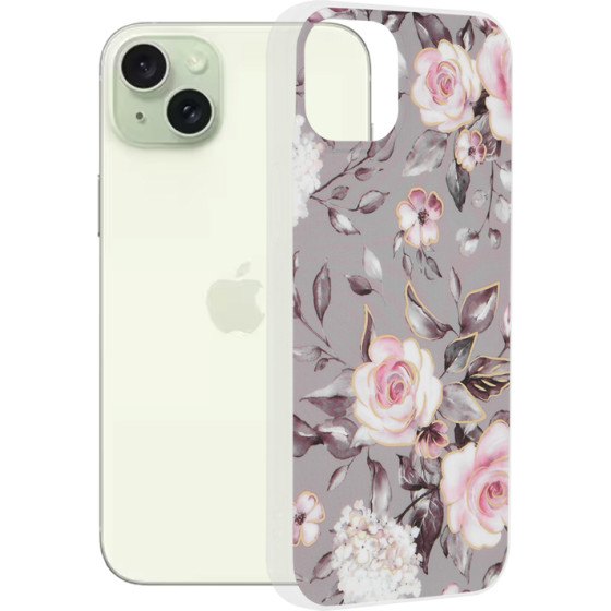 Techsuit - Marble Series - iPhone 15 Plus - Bloom of Ruth Gray