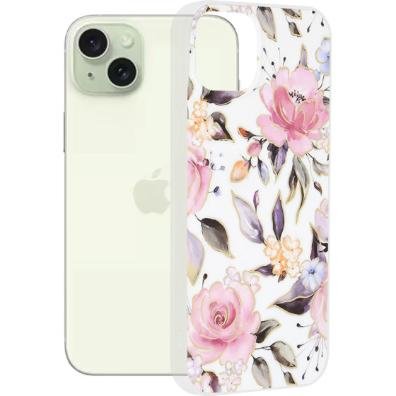 Techsuit - Marble Series - iPhone 15 Plus - Chloe White