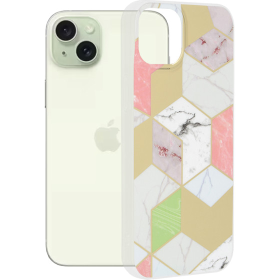 Techsuit - Marble Series - iPhone 15 Plus - Purple Hex
