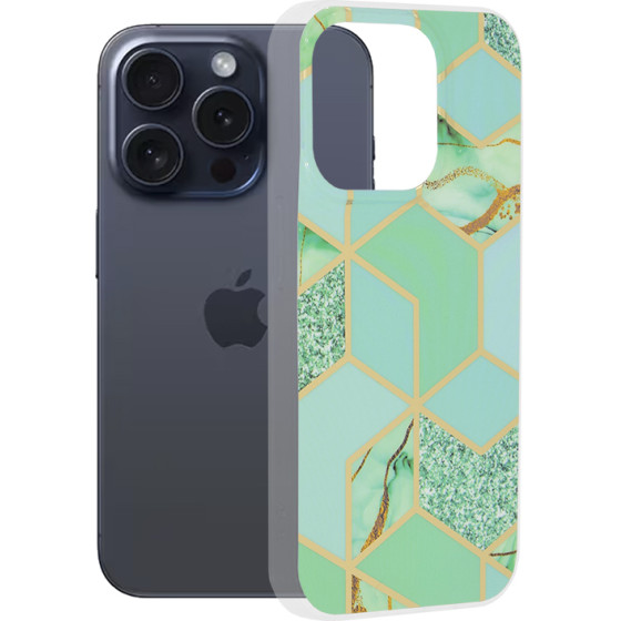Techsuit - Marble Series - iPhone 15 Pro - Green Hex