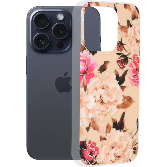 Techsuit - Marble Series - iPhone 15 Pro - Mary Berry Nude
