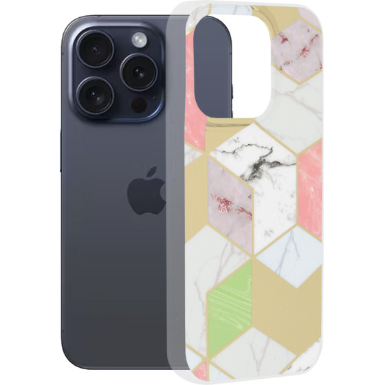 Techsuit - Marble Series - iPhone 15 Pro - Purple Hex