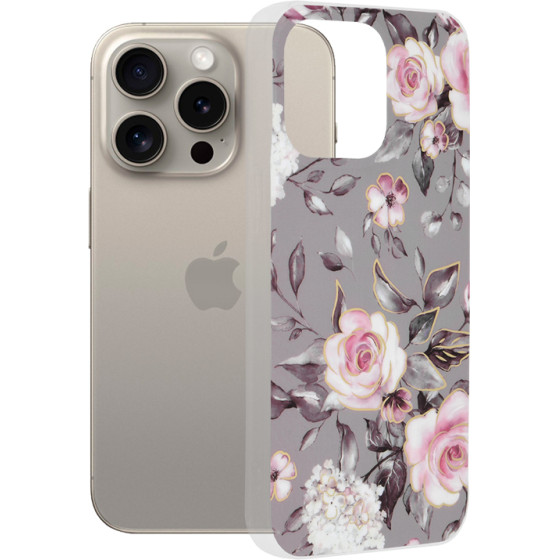 Techsuit - Marble Series - iPhone 15 Pro Max - Bloom of Ruth Gray