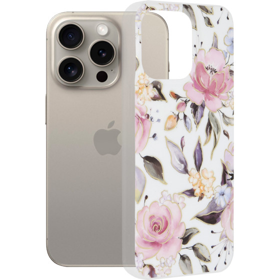 Techsuit - Marble Series - iPhone 15 Pro Max - Chloe White