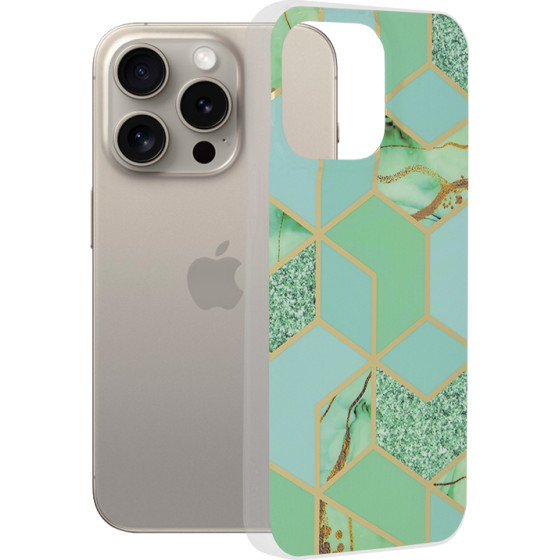 Techsuit - Marble Series - iPhone 15 Pro Max - Green Hex