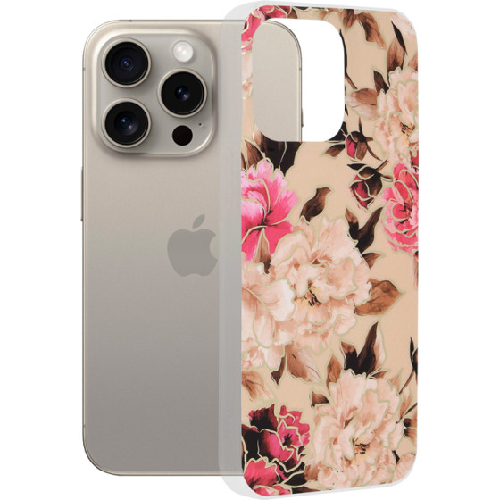 Techsuit - Marble Series - iPhone 15 Pro Max - Mary Berry Nude