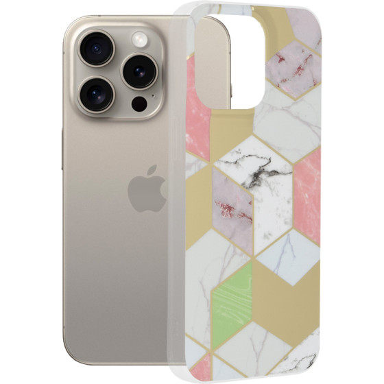 Techsuit - Marble Series - iPhone 15 Pro Max - Purple Hex