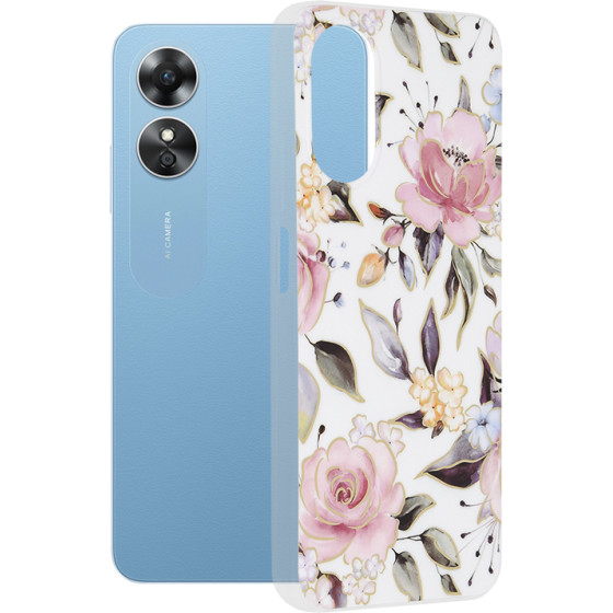 Techsuit - Marble Series - Oppo A17 - Chloe White