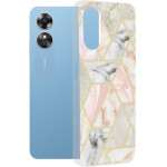 Techsuit - Marble Series - Oppo A17 - Pink Hex
