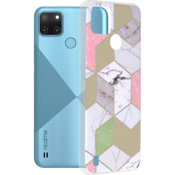 Techsuit - Marble Series - Realme C21Y / C25Y - Purple Hex